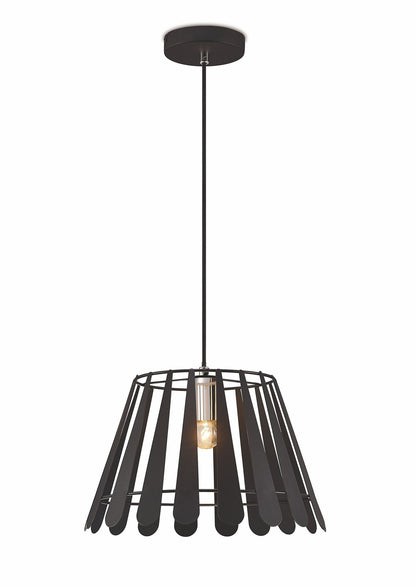 Deco Somerset Pendant 1 Light E27 Black/Polished Chrome