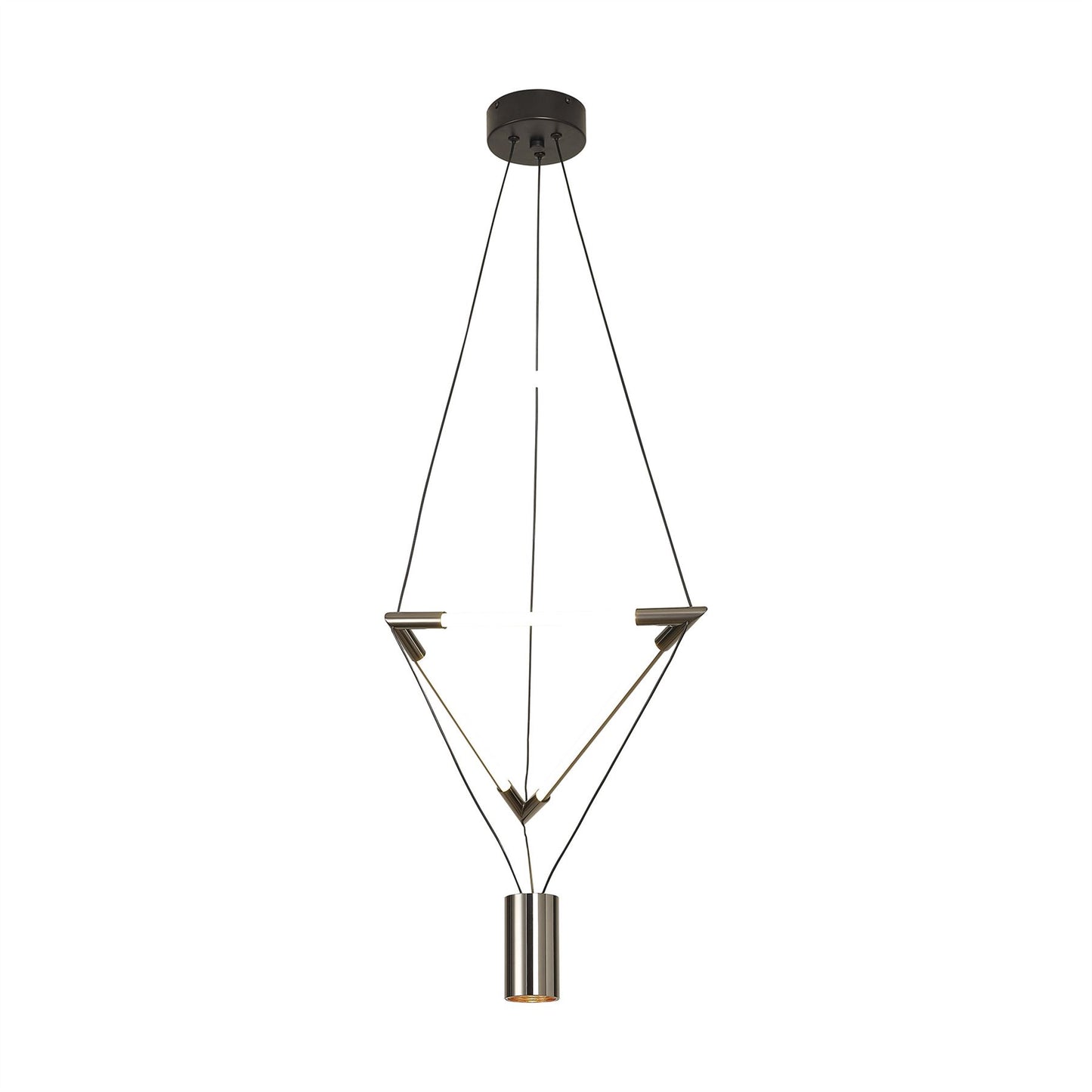 Mantra Electra Small Pendant 7W + 14W LED, 3000K, 1600lm, Black/Black Chrome/White Acrylic, 3yrs Warranty