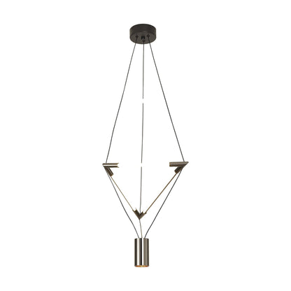 Mantra Electra Small Pendant 7W + 14W LED, 3000K, 1600lm, Black/Black Chrome/White Acrylic, 3yrs Warranty