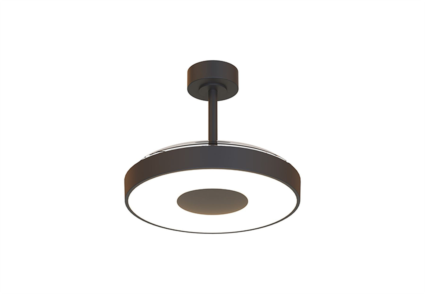 Coin Fan M 49cm 40W LED Dimmable Ceiling With Built-In 30W DC Fan, 3000-5000K Remote, APP, Alexa & Google Voice Control, 6400lm, Black