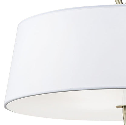 Mantra Ninette 60cm Pendant 4 Light E27, Antique Brass with Ivory White Shades