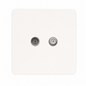 Trendi Switch Matt White TV Coaxial & F-Type Satellite Socket - Screwless
