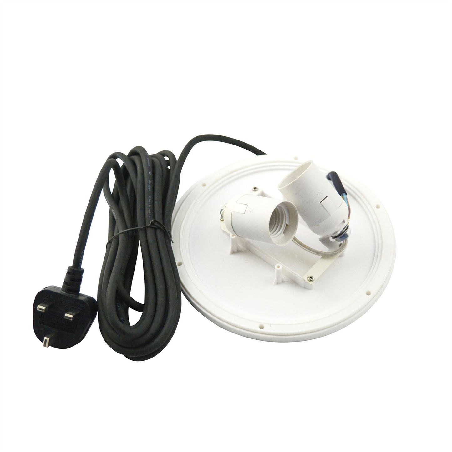 Mantra Huevo E27 Plate 2 Light CFL Outdoor IP44 Supplied with 5M Cable, White