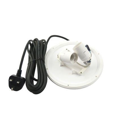 Mantra Huevo E27 Plate 2 Light CFL Outdoor IP44 Supplied with 5M Cable, White