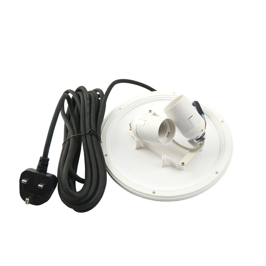 Mantra Huevo E27 Plate 2 Light CFL Outdoor IP44 Supplied with 5M Cable, White