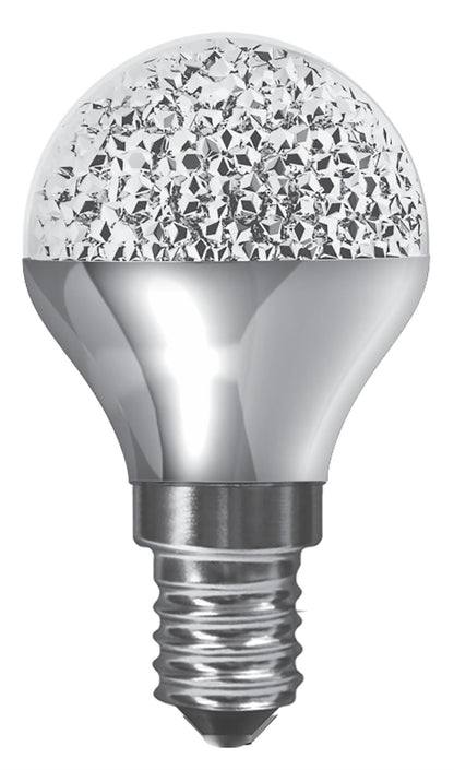 Luxram Kaleido LED Ball E14 Dimmable 3.5W Warm White 3000K, 250lm, Chrome Finish, 3yrs Warranty Crystal