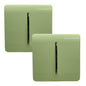 Trendi 1 Gang 2 Way 240V Screwless Artistic Modern Glossy 10 Amp Chrome Rocker Electrical Wall Light Switch in Moss Green (2 pack)