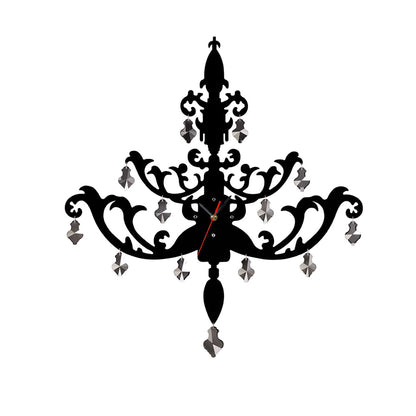 Diyas Home (DH) Infinity Chandelier Clock Black/Smoked Crystal/Clear Crystal