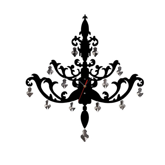 Diyas Home (DH) Infinity Chandelier Clock Black/Smoked Crystal/Clear Crystal