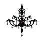 Diyas Home (DH) Infinity Chandelier Clock Black/Smoked Crystal/Clear Crystal