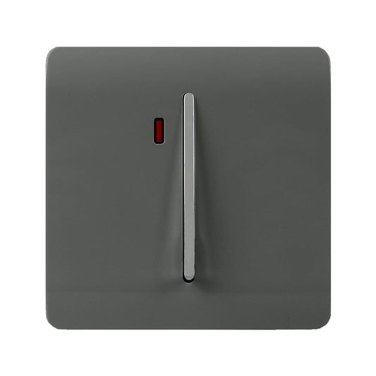 Trendi Artistic Modern Glossy 45 A Tactile Light Switch & Neon Insert Charcoal