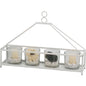 Diyas Home (DH) Athena 5 Candle Holder Medium White/Clear Glass Art