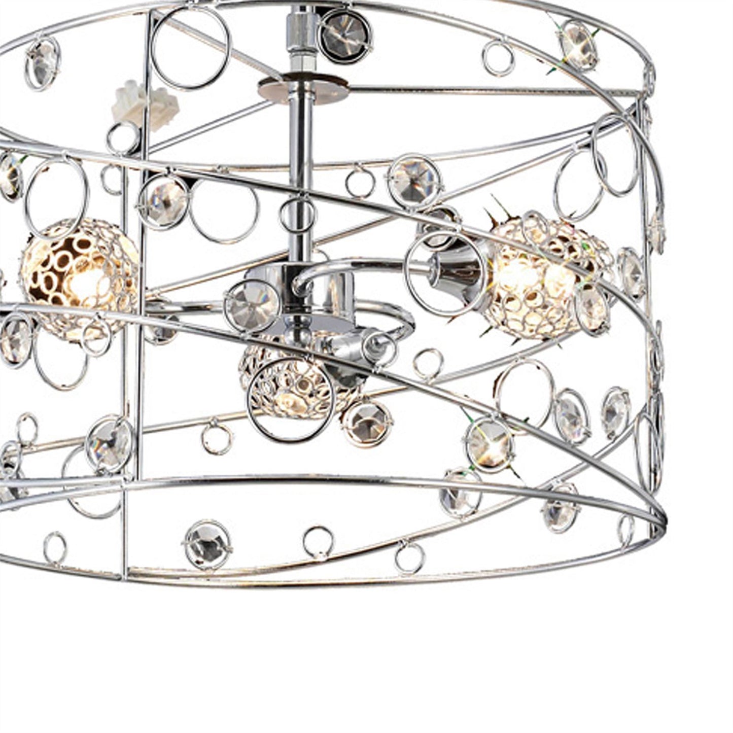 Diyas Sorrento 38cm  Cylinder 3 Light G9 Polished Chrome/Crystal Ceiling Pendant Light Fitting