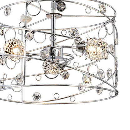 Diyas Sorrento 38cm  Cylinder 3 Light G9 Polished Chrome/Crystal Ceiling Pendant Light Fitting
