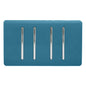 Trendi 4 Gang (2 Way & 2xIntermediate) Glossy 10 Amp Rocker Light Switch Ocean Blue