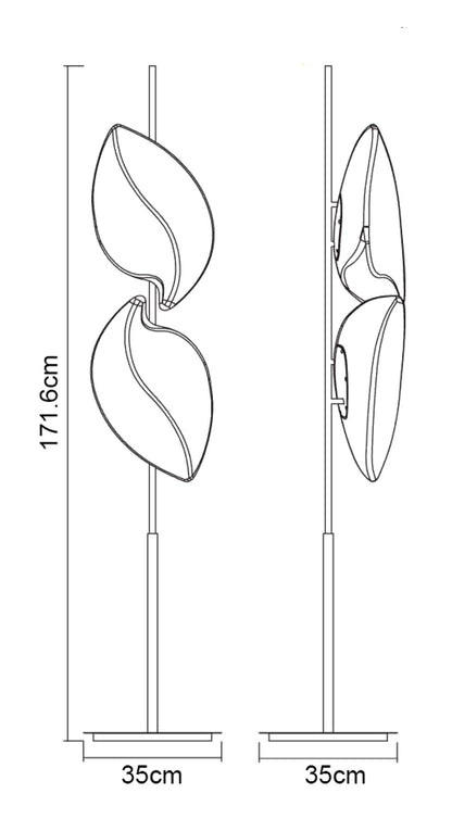 Mantra Natura Floor Lamp 4 Light E27 Indoor, Polished Chrome/Opal White