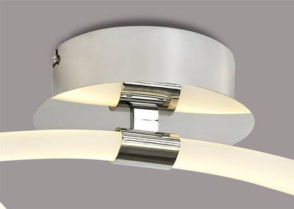 Mantra Armonia Semi Flush Medium Loop, 25W LED, 3000K, 1875lm, Polished Chrome/Frosted Acrylic, 3yrs Warranty Ceiling
