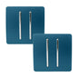 Trendi 2 Gang 2 Way 240V Screwless Artistic Modern Glossy 10 Amp Chrome Rocker Electrical Wall Light Switch in Midnight Blue (2 pack)
