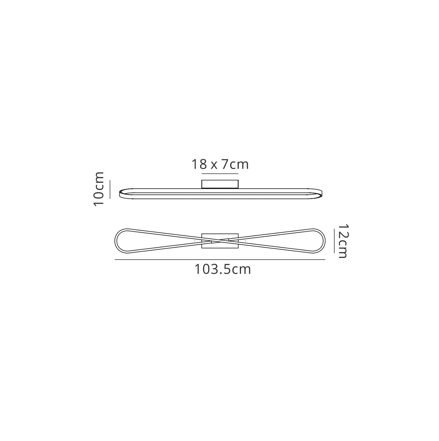 Mantra M5981 Bucle Ceiling 36W LED 3000K, 3150lm, Polished Chrome, Frosted Acrylic, 3yrs Warranty - M5981 Ceiling