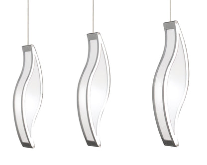 Mantra Sintesys GU10 Sintesys Linear Pendant 3 Drop GU10 3 Light Bar Polished Chrome, CFL Lamps INCLUDED
