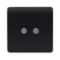 Trendi Switch 2 Gang Male F-Type Satellite Television Socket in Matt Black