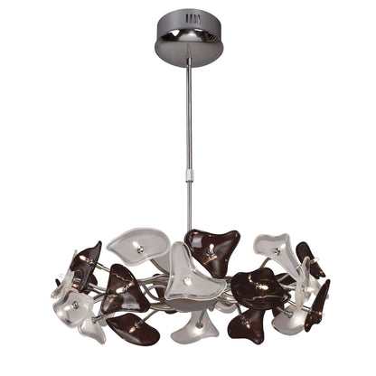Mantra Otto 65cm Pendant 24 Light G4 Ring, Polished Chrome/Frosted Glass/Black Glass, NOT LED/CFL Compatible