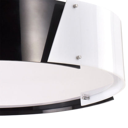 Diyas Dakota 67cm  Medium 4 Light E27 Polished Chrome/Black & White Acrylic Ceiling Pendant Light Fitting