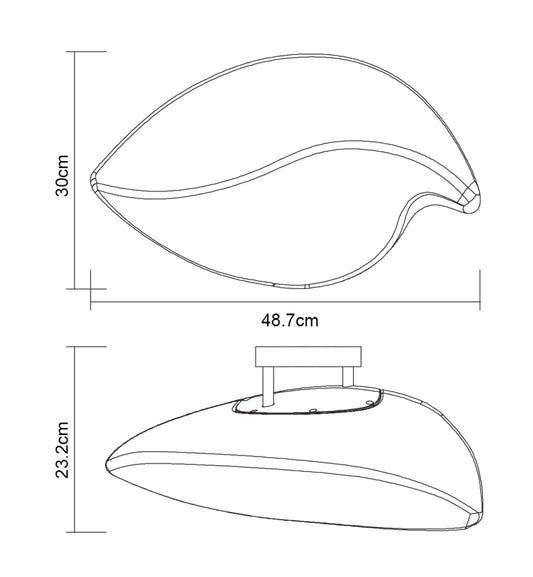 Mantra Natura Ceiling/Wall 2 Light E27 Small Indoor, Polished Chrome/Opal White