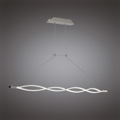 Mantra M4860 Sahara Linear Pendant 36W LED 3000K, 2520lm, Silver, Frosted Acrylic, Polished Chrome, 3yrs Warranty