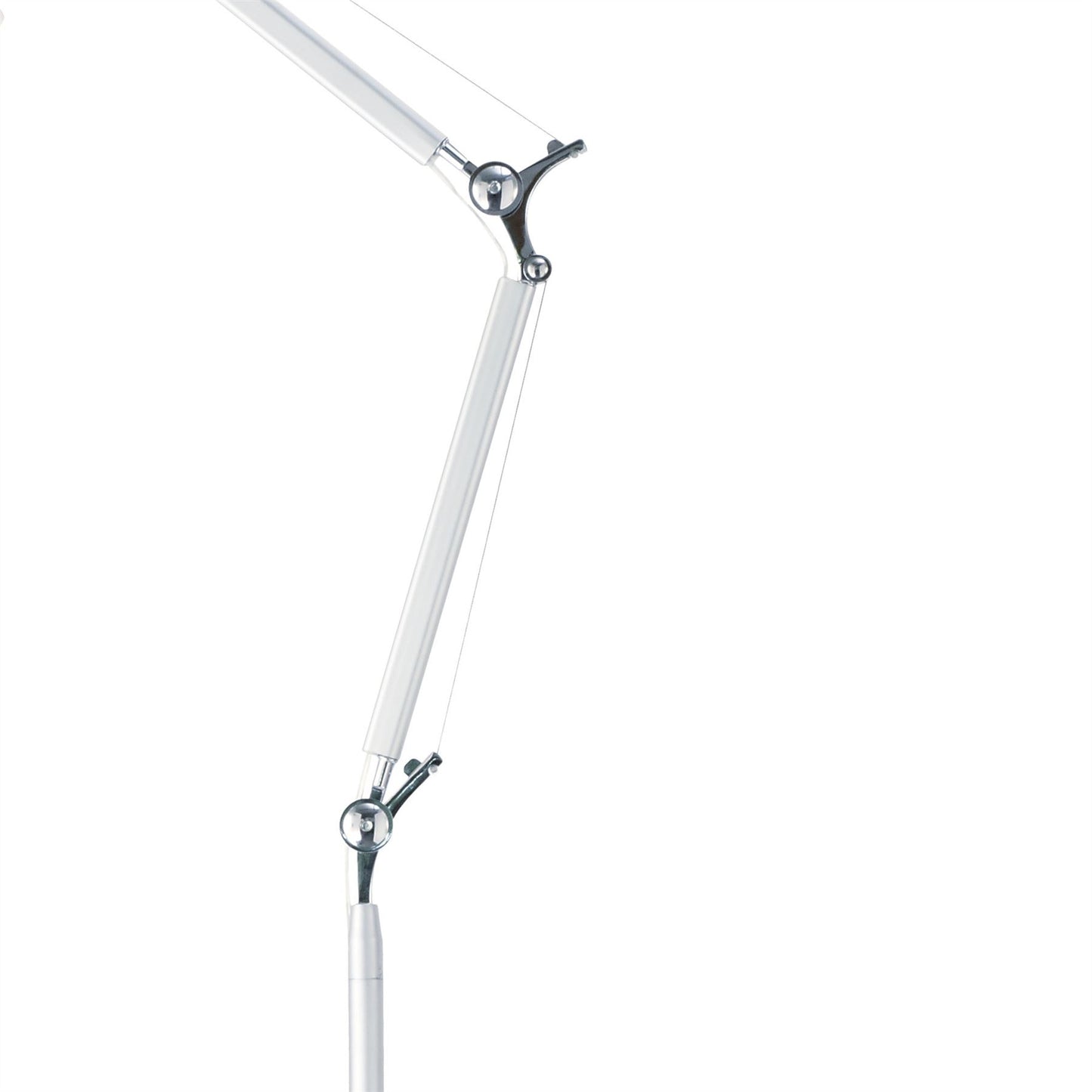 Deco Karis Adjustable Floor Lamp 1 Light E27 Silver/Polished Chrome c/w Cream Pearl Shade