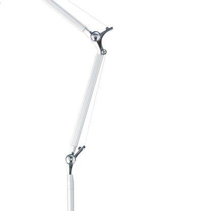 Deco Karis Adjustable Floor Lamp 1 Light E27 Silver/Polished Chrome c/w Cream Pearl Shade