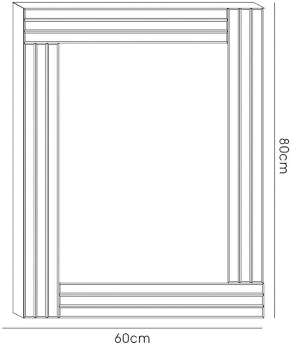 Diyas Home Estin 60cm x 80cm Ribbed Detailed Mirror (Can Only Be Shipped On A Pallet, Additional Charges May Apply.) Mirrors