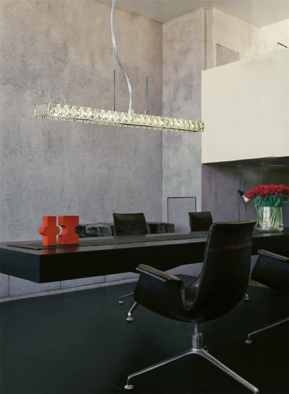 Diyas Galaxy  Linear 12W LED 4000K Polished Chrome/Crystal Ceiling Pendant Light Fitting