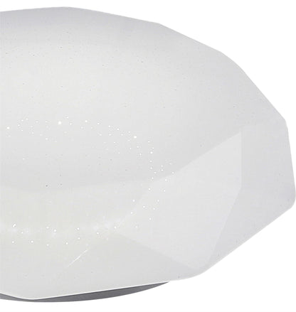 Mantra Fusion Diamante Smart 51.5cm Ceiling Light, 80W LED, 3000-5000K Tuneable White, 5200lm, Remote Control, APP, Alexa & Google Voice Control, White, 3yrs Warranty