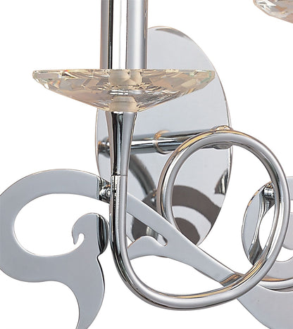 Mantra Acanto Wall Light 2 Light E14, Polished Chrome with Black Shades