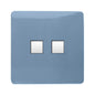 Trendi Switch 2 Gang RJ45 Cat 6 Modern Designer PC Ethernet Socket in Sky