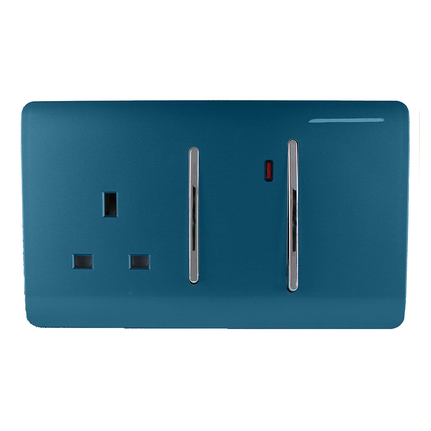 Trendi Artistic Modern Glossy 45 A Cooker Switch & Plug Socket Inc Neon Insert Midnight Blue