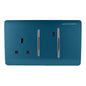 Trendi Artistic Modern Glossy 45 A Cooker Switch & Plug Socket Inc Neon Insert Midnight Blue