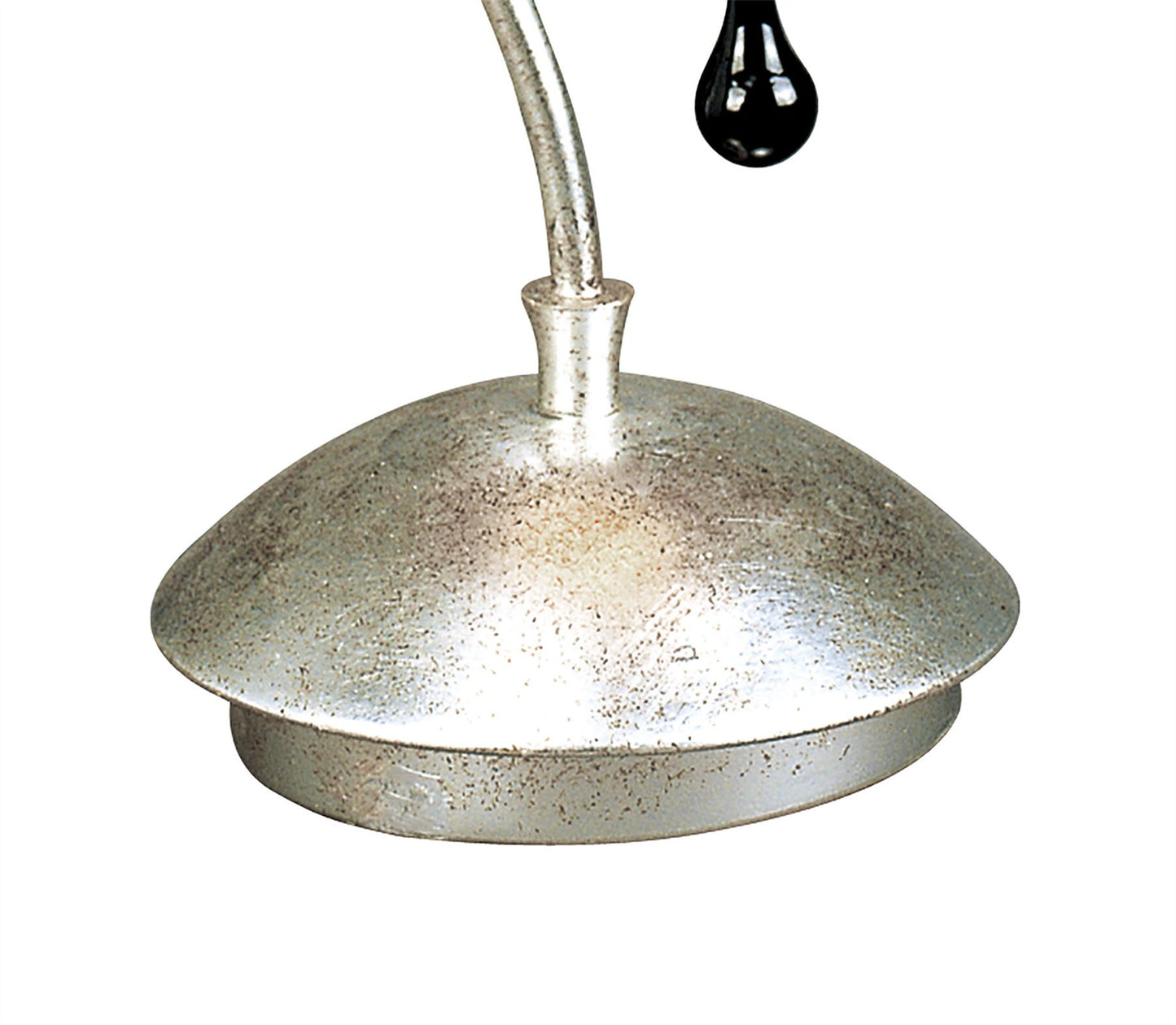 Mantra M0535 Paola Table Lamp 1 Light E14, Silver Painted with Black Shade & Black Glass Droplets