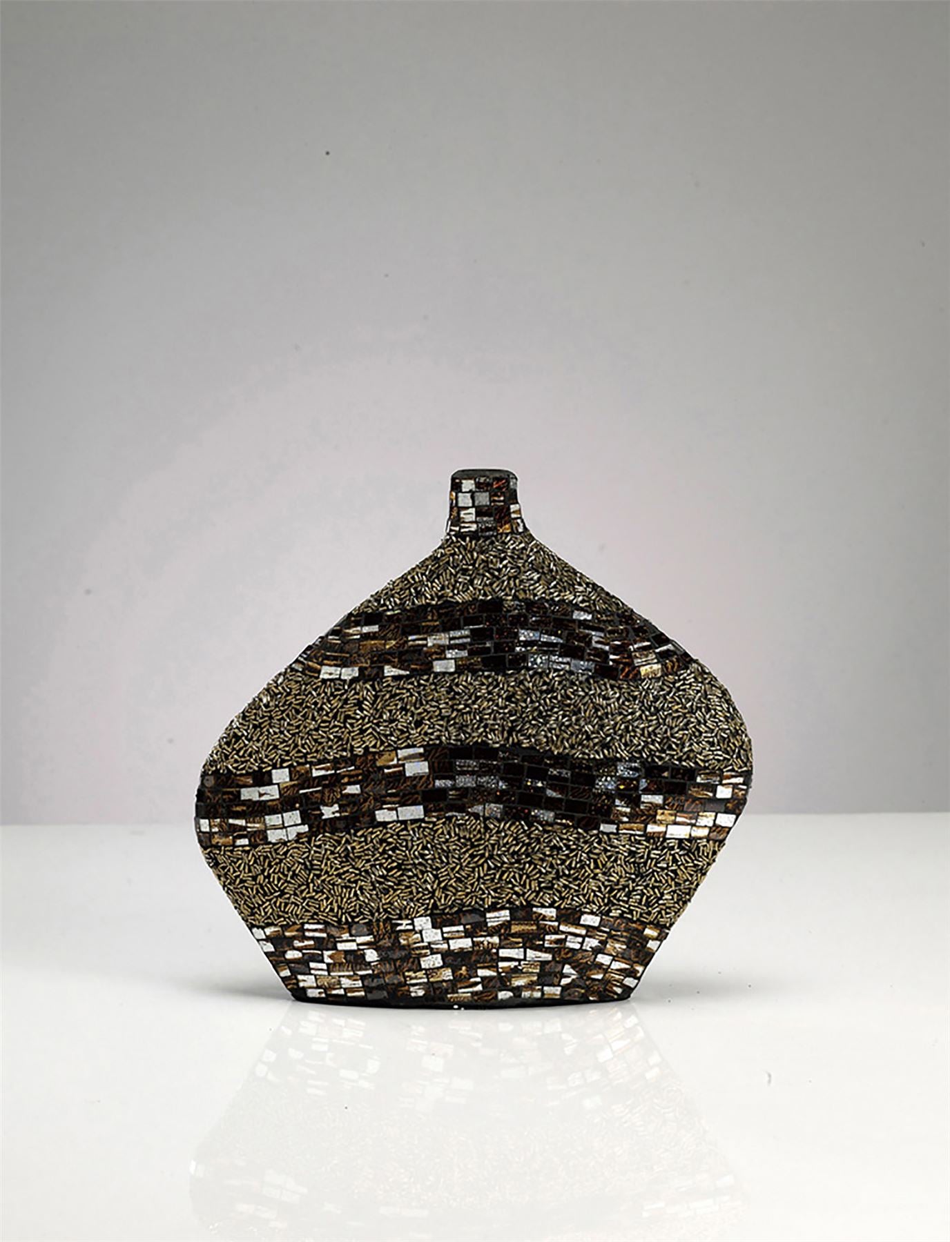 Diyas Home (DH) Ira Mosaic Vase Large Brown/French Gold Mosaic