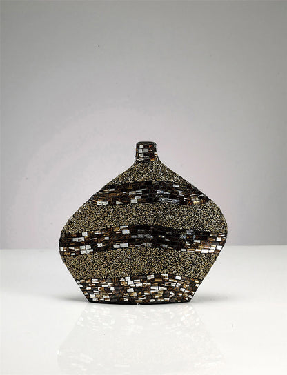 Diyas Home (DH) Ira Mosaic Vase Large Brown/French Gold Mosaic