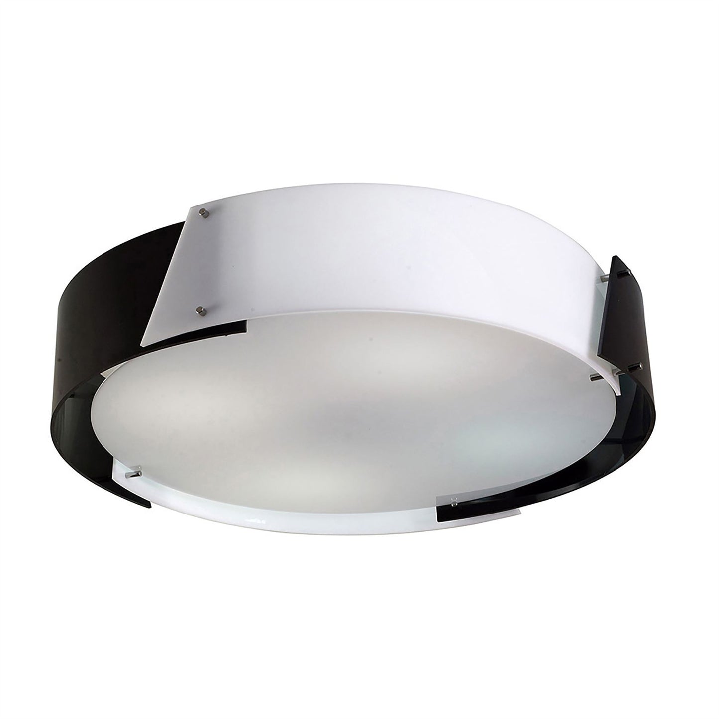 Diyas Dakota 67cm Flush  Medium 4 Light E27 Polished Chrome/Black & White Acrylic Ceiling Light Fitting