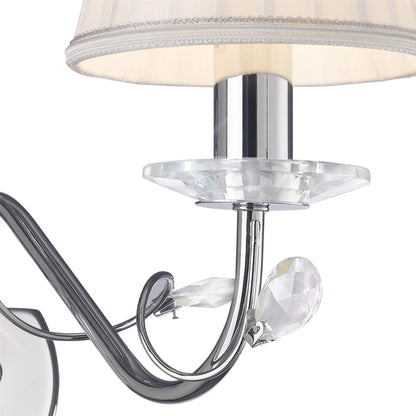 Diyas Willow Wall Light WITHOUT SHADE 1 Light E14 Polished Chrome/Crystal