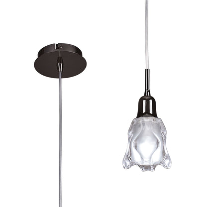 Mantra Amel 12cm Pendant 1 Light L1/SGU10, Black Chrome, CFL Lamps INCLUDED