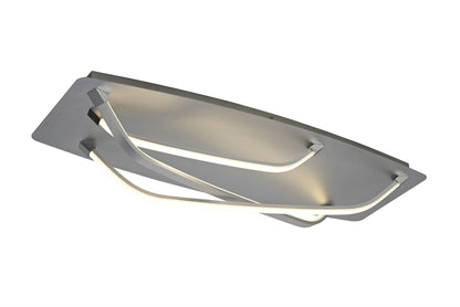 Mantra M5572 Papua Rectangular Flush LED Light 25W, 1900lm, 3000K Polished Chrome/White Acrylic, 3yrs Warranty