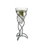 Diyas Home (DH) Tessa Cone Candle Holder 50.5Cm Black/Clear Glass Art