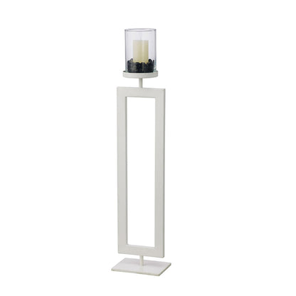Diyas Home (DH) Nerissa Candle Holder 109cm White/Clear Glass Art