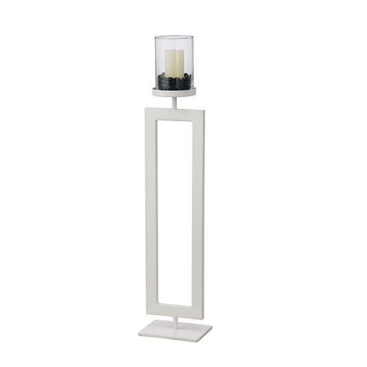 Diyas Home (DH) Nerissa Candle Holder 109cm White/Clear Glass Art