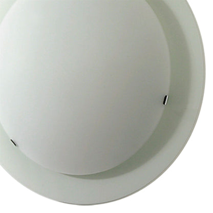 Diyas Ruby 32cm 1 Light Flush  Light Small Round Satin Nickel/Opal Glass Ceiling Light Fitting