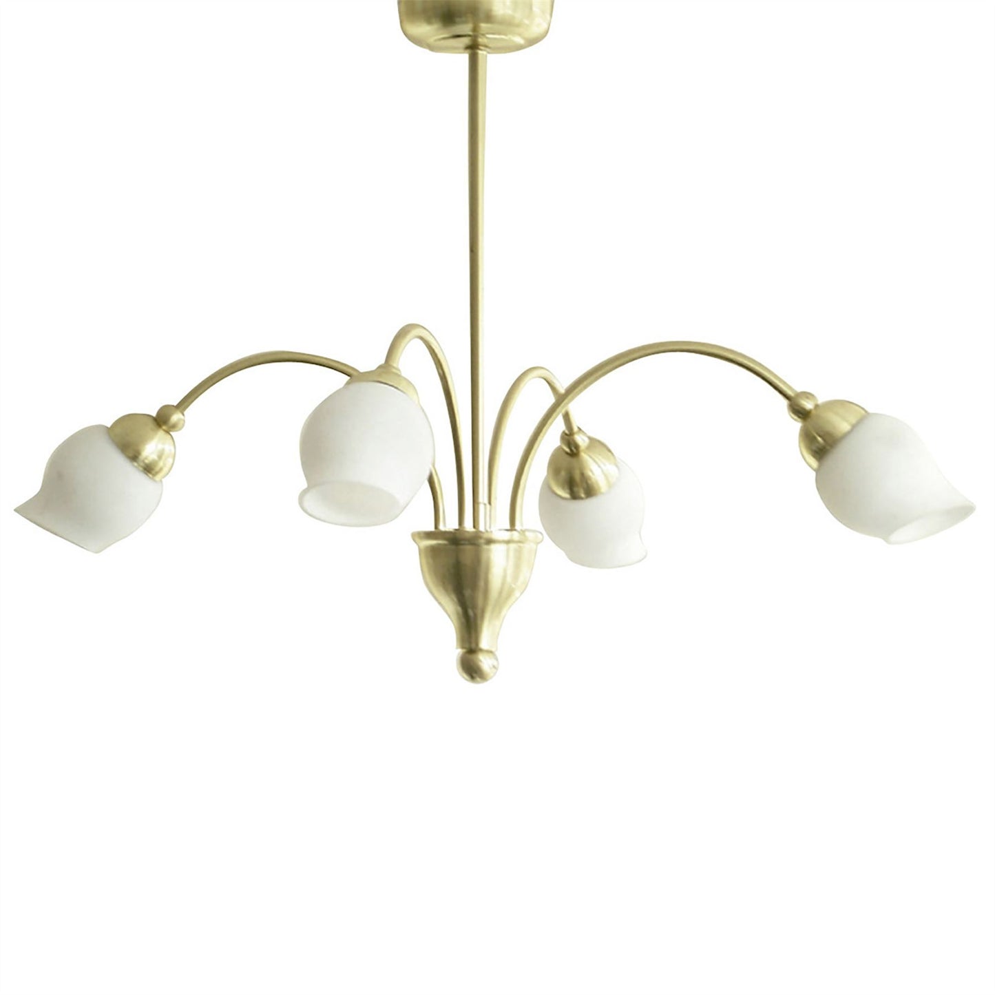 Diyas Rimini 51cm  4 Light G9 Satin Brass/Opal Glass Ceiling Pendant Light Fitting